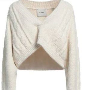 Rohe, Cropped Light Cream Colored V-Neck Sweater, size 36